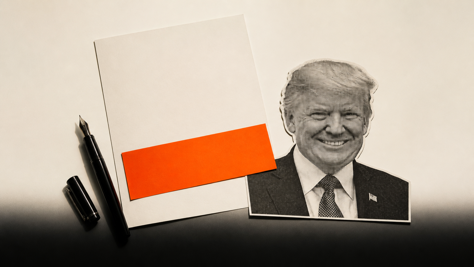 Illustration: Trump signs a voluntary AI safety accord with six tech chiefs