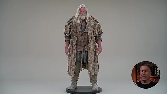 A 360 character turnaround generated as video