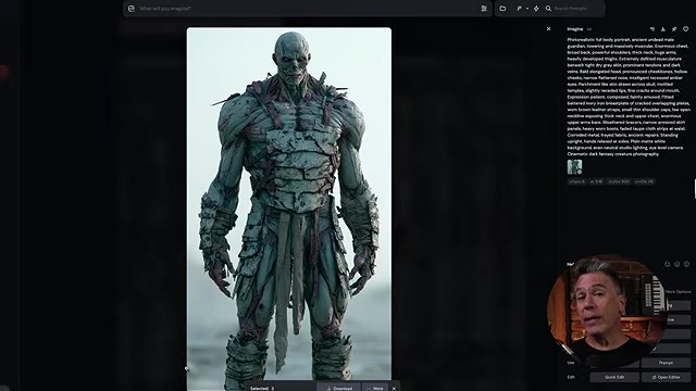 Character reference generation, prompt and image side by side