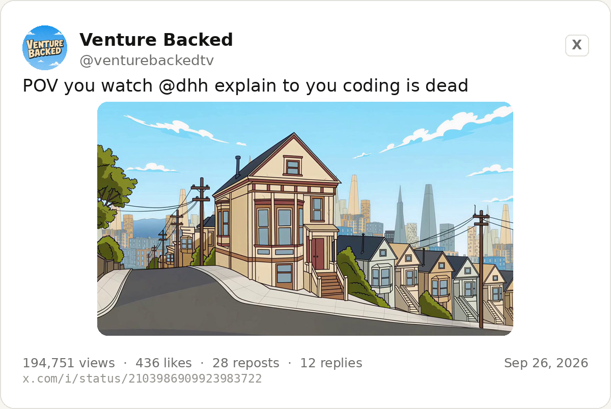 The post by @venturebackedtv parodying the keynote