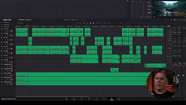 The audio mix, three channels deep