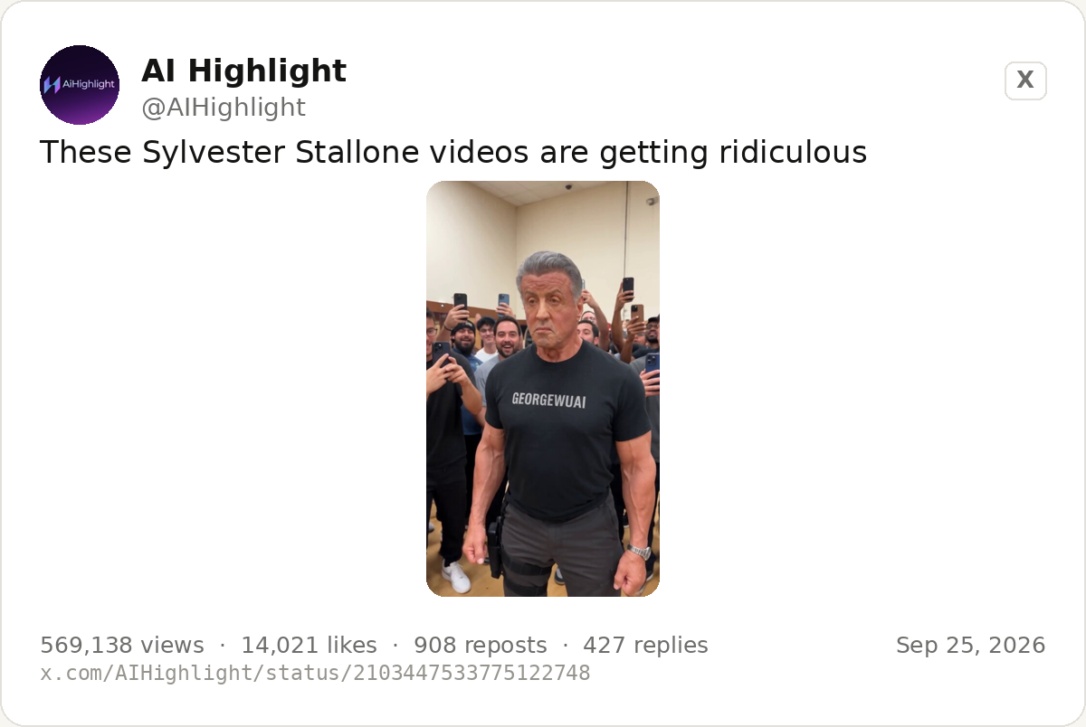 The viral repost of 25 September 2026 calling the Stallone videos ridiculous
