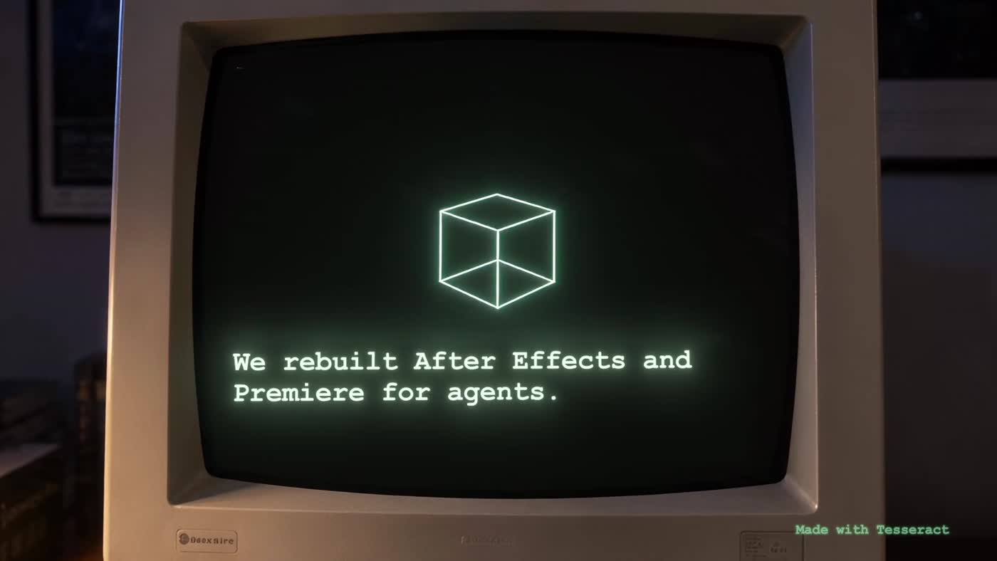 The demo's opening claim typed out on a 1980s terminal
