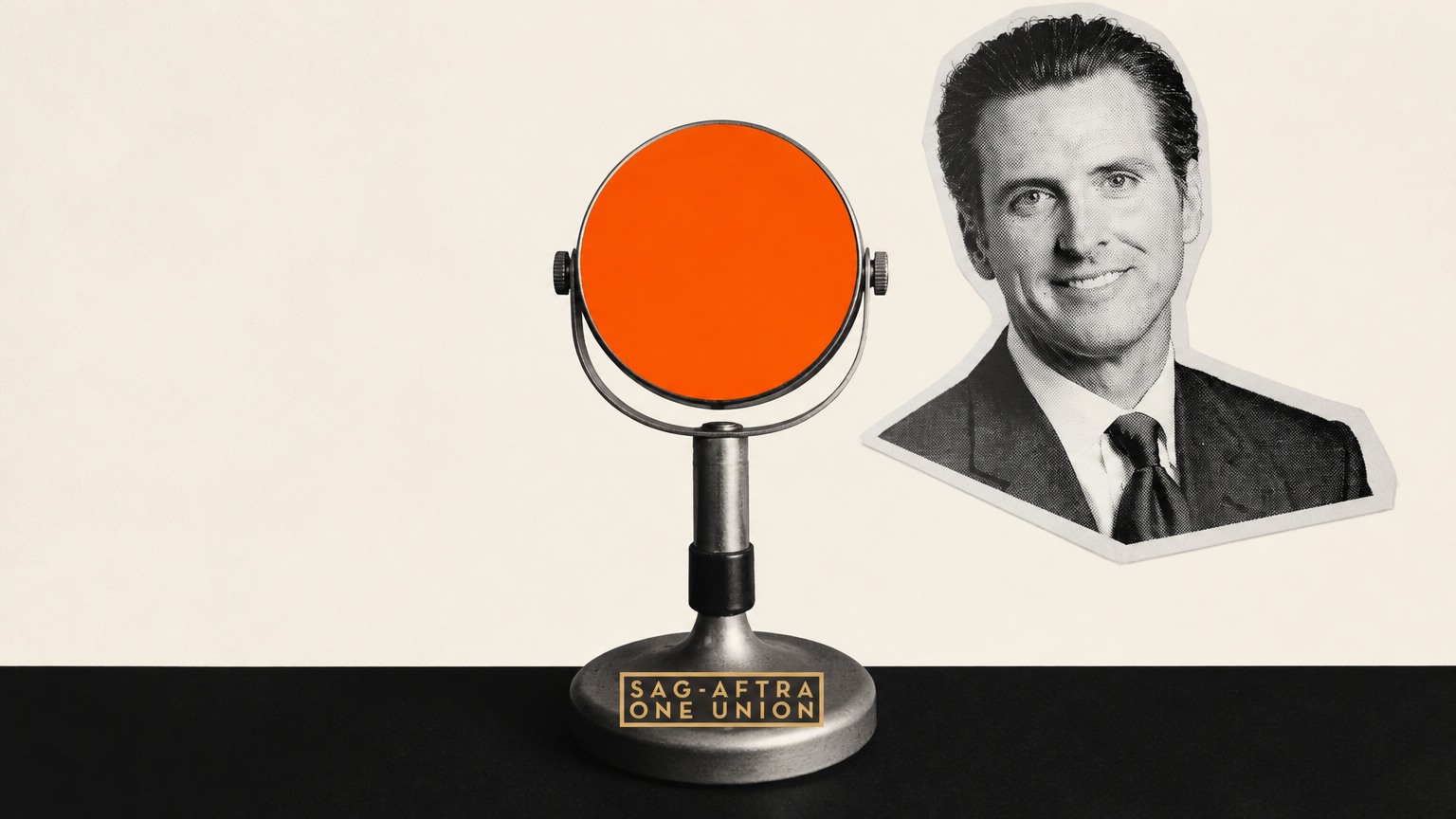 Illustration: Newsom signs SB 1050: AI ad performers must be labeled