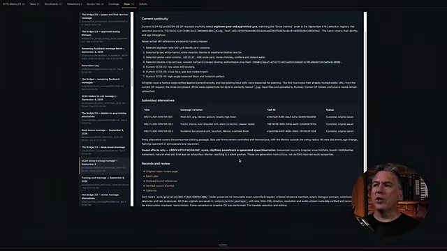 The continuity and session notes