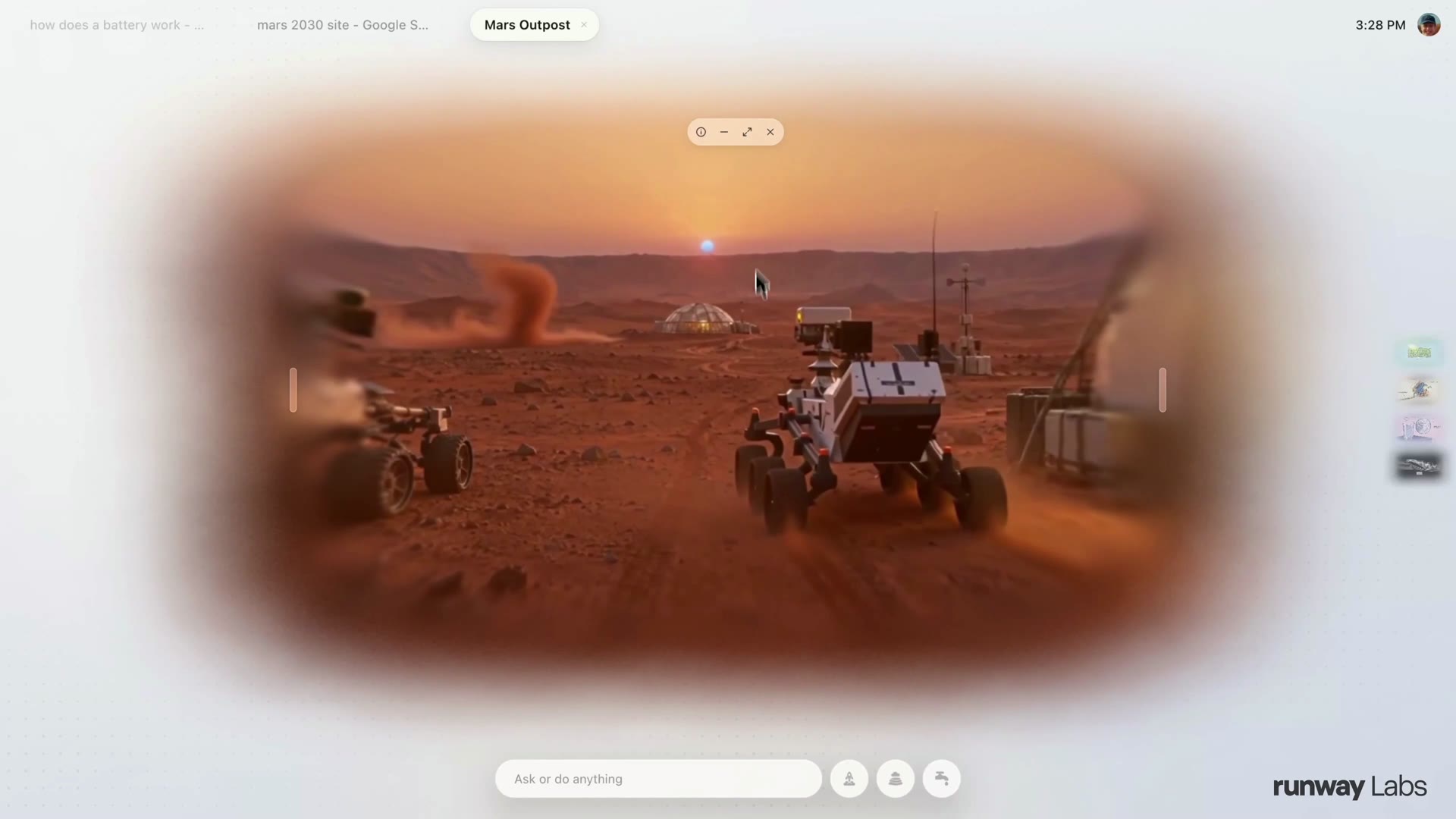 The Mars outpost as an interactive world