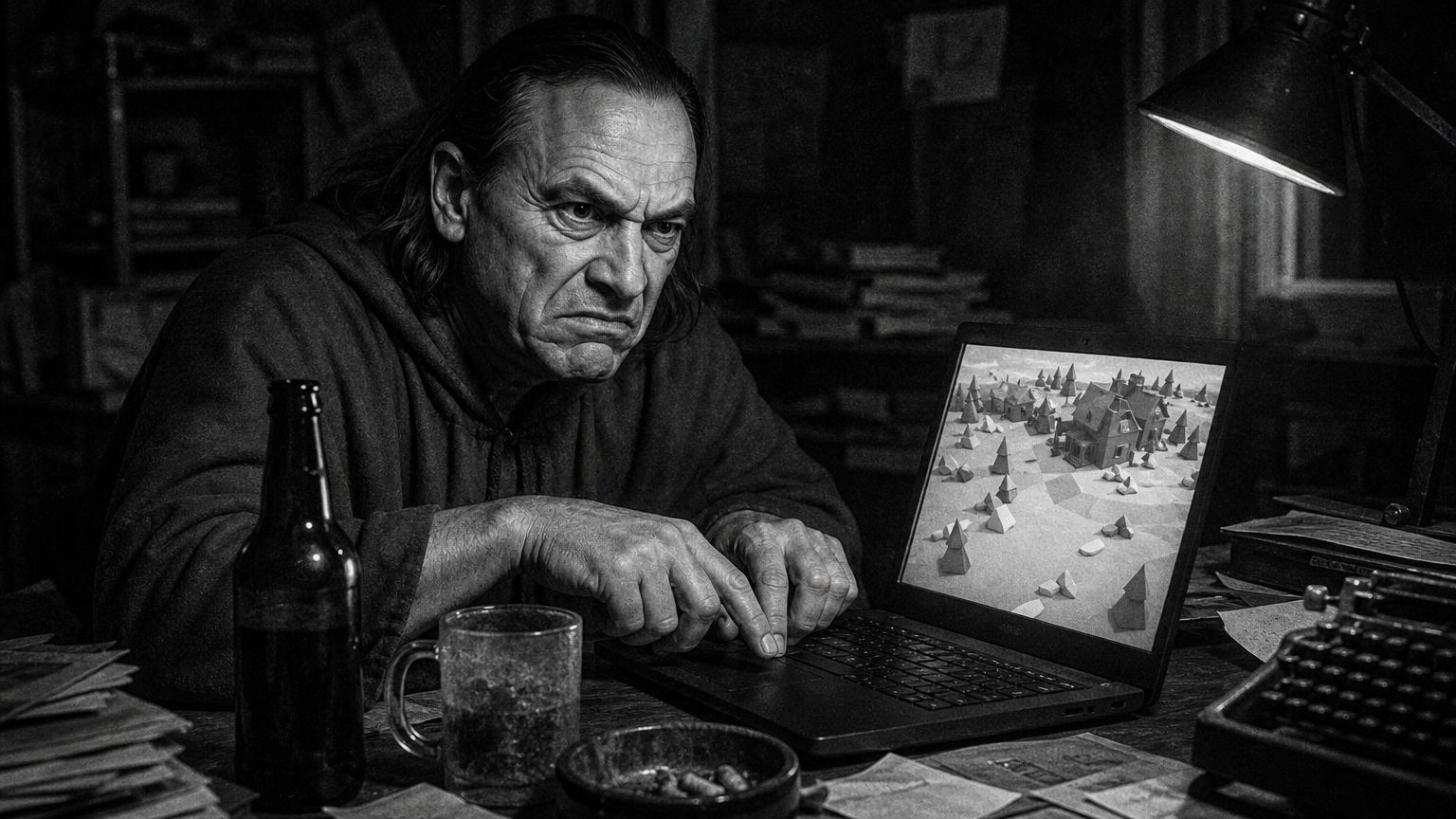 The diary plate: Based at the desk, watching the village come out of the machine