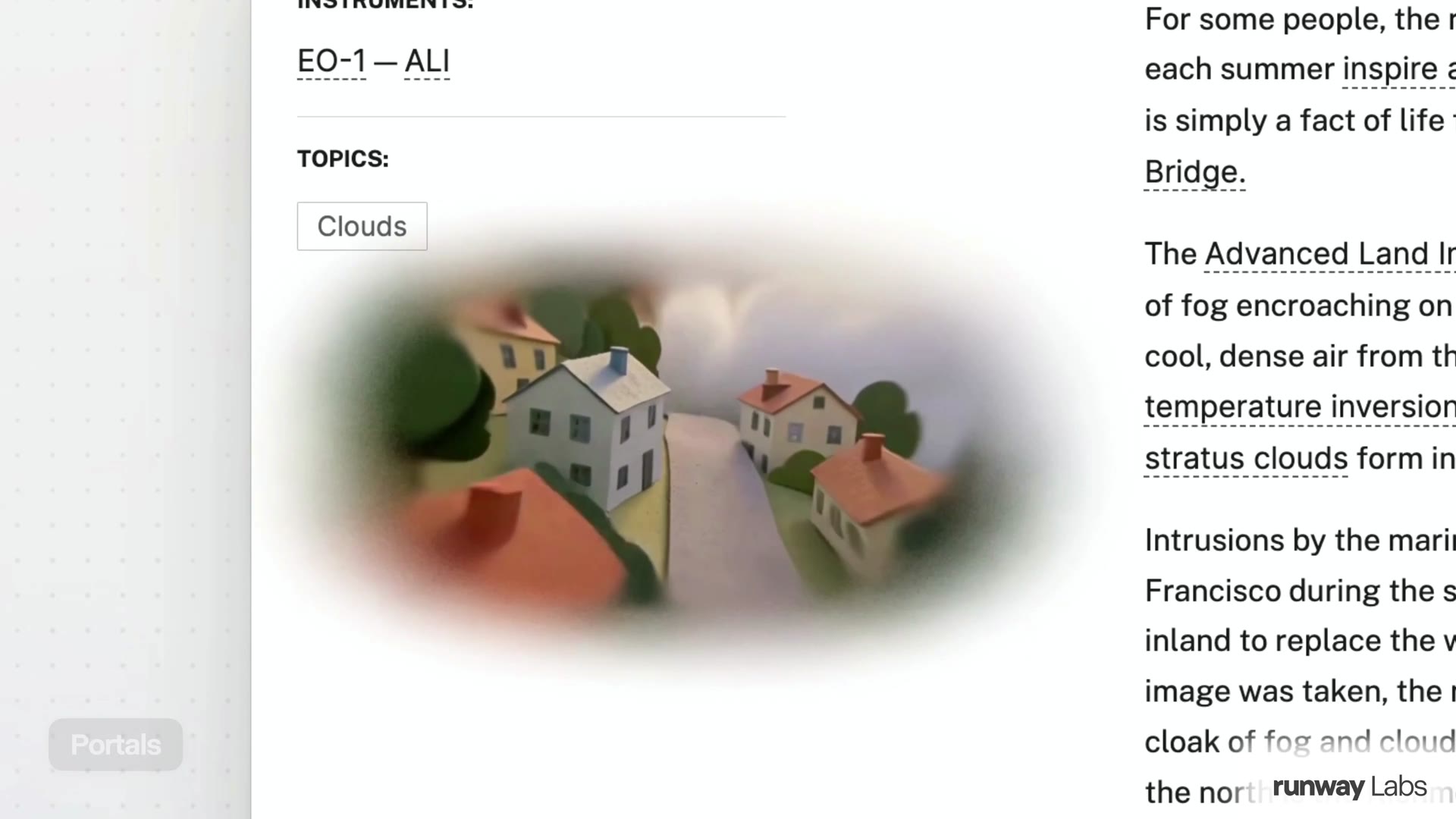 A generated portal about clouds